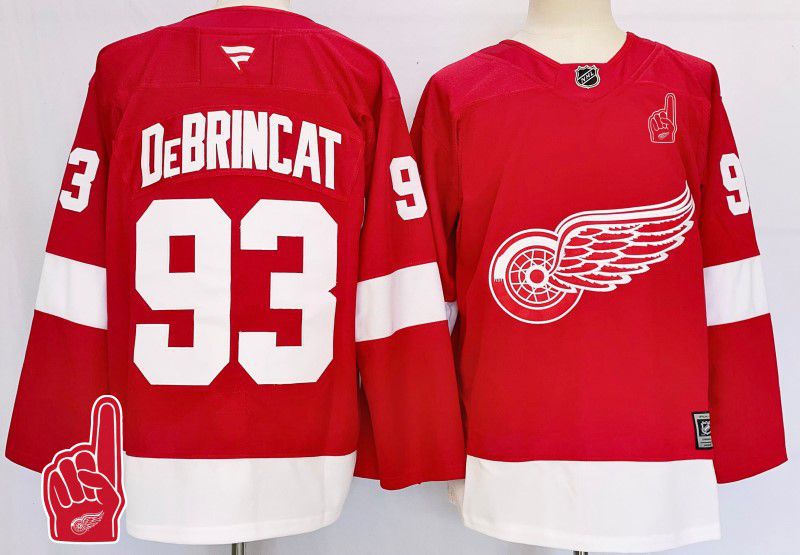 Men Detroit Red Wings 93 Debrincat Red Fanatics 2025 NHL Jersey style 9